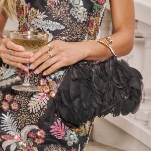 Soft Glance Floral Top Handle Pouch