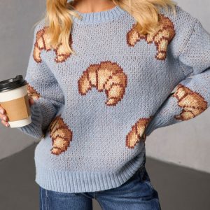 Freshly Baked Croissant Graphic Novelty Sweater