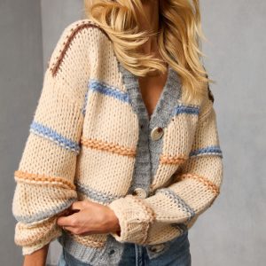Esmarie Contrast Stripe Cardigan