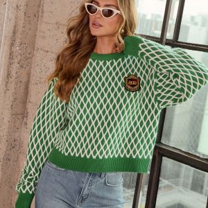 Waldorf Crest Diamond Print Sweater