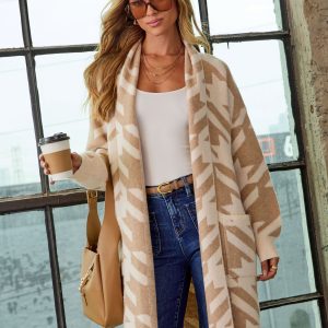 Caelis Knit Houndstooth Cardigan