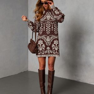 Deysi Printed Sweater Mini Dress