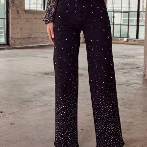 City Pulse Stretch Embellished Straight Leg Jeans