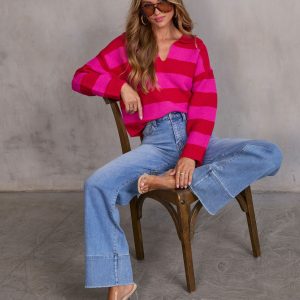 Violette Striped Collared Sweater