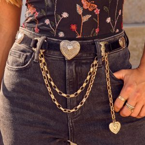 Easy Lover Heart Chain Detail Belt