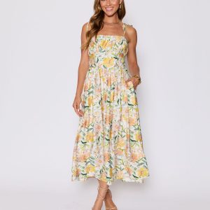 Emory Floral Tie Shoulder Maxi Dress