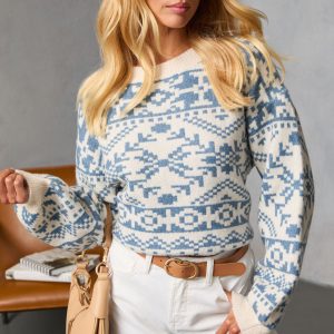 Cottage Hour Abstract Crew Neck Sweater