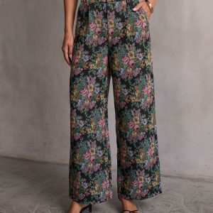 Moment In Time Floral Tapestry High Rise Pants