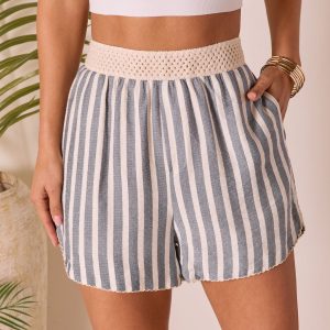 Beachbound Bliss Striped Shorts