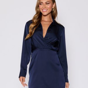 Booked and Busy Collared Shirt Mini Dress