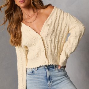 Icy Moon Textured Knit Cardigan