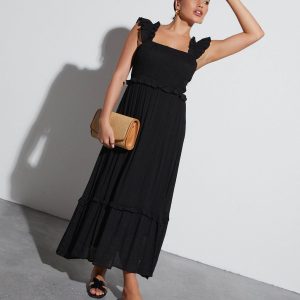 Feminine Frills Smocked Maxi Dress