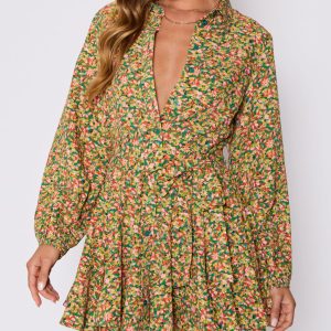 Fiona Floral Button Down Mini Dress