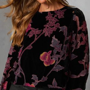 Dusk Undone Printed Velvet Top
