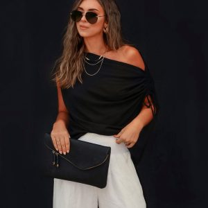Thomas One Shoulder Ruched Cutout Top