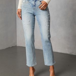 Sonorah Super Stretch Straight Leg Embellished Jeans