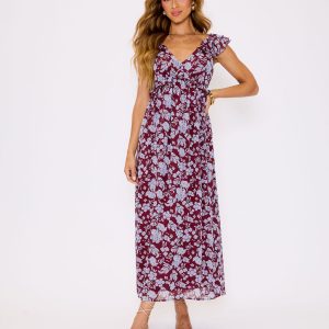Enchanting Floral Ruffle Maxi Dress