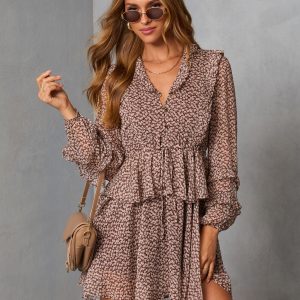 Junae Printed Ruffle Mini Dress