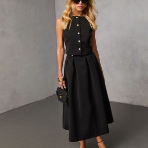 Velmira Buttoned Vest Top