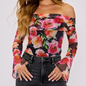 Nikki Off The Shoulder Mesh Top