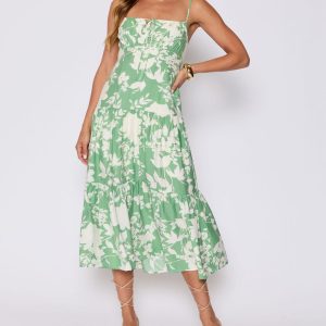 Abigail Floral Tiered Midi Dress