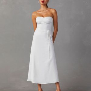 Milos Strapless Midi Dress