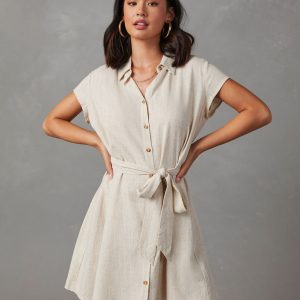 Larue Linen Button Down Mini Dress
