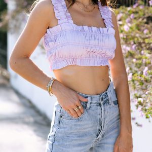 Sardinia Satin Smocked Crop Top