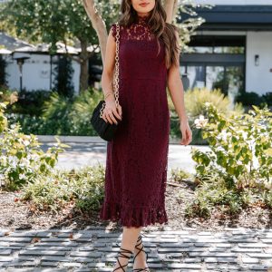 Frances Lace Ruffle Midi Dress