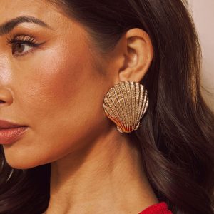 Tropic Cove Textured Seashell Earrings