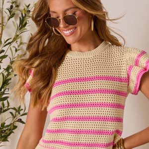 Caydee Striped Ruffle Sweater