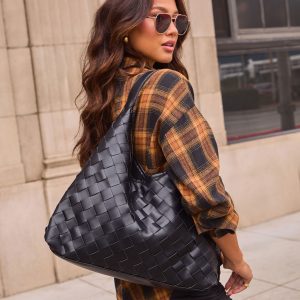 Ramina Woven Leather Shoulder Bag