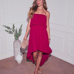 Geradine Tiered High Low Mini Dress