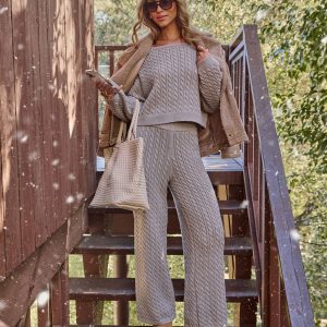 Frosted Wish Cable Knit Pants
