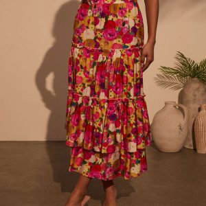 Margot Floral Midi Skirt