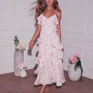 Fawna Floral Satin Maxi Dress