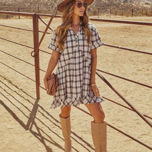Balinda Plaid Mini Dress