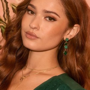 Midnight Toast Gemstone Drop Earrings