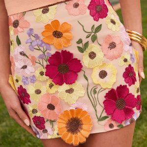 Madeline Textured Floral Mini Skirt