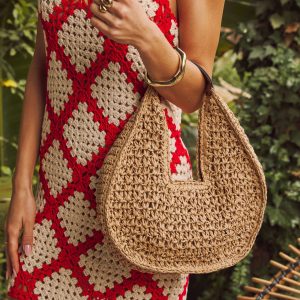 Savannah Woven Straw Tote Bag