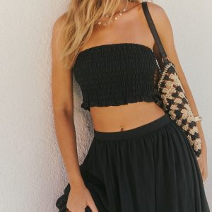 Sunveil Smocked Ripstop Cropped Top