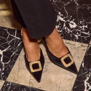 Whinnie Metal Hardware Velvet Mule