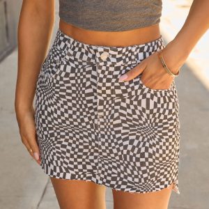 Cool Beans Checkered Mini Skirt