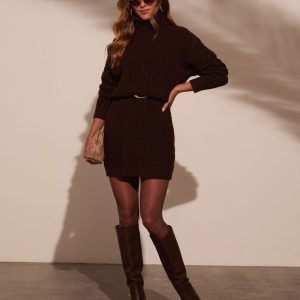 Snowdrift Turtleneck Sweater Dress