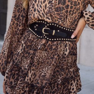 Saylah Studded Wide Corset Belt