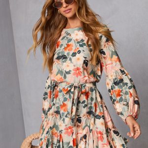 Auburn Waist Tie Mini Dress