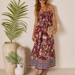 Sunset Tropics Empire Maxi Dress