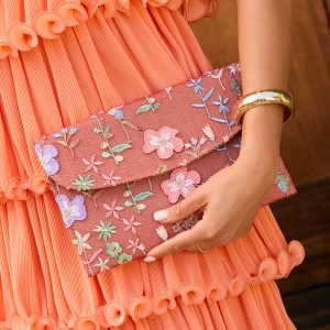 Roseanna Embroidered Foldover Clutch