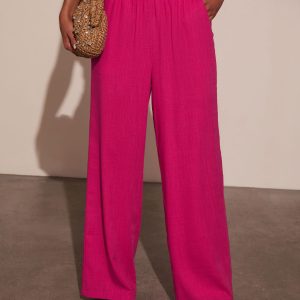 Onyx Linen Wide Leg Pants
