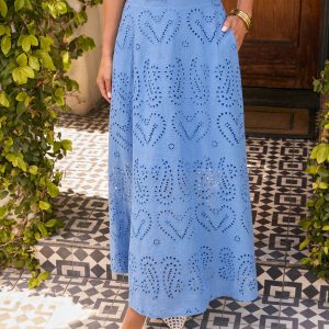 Whitney Eyelet Midi Skirt